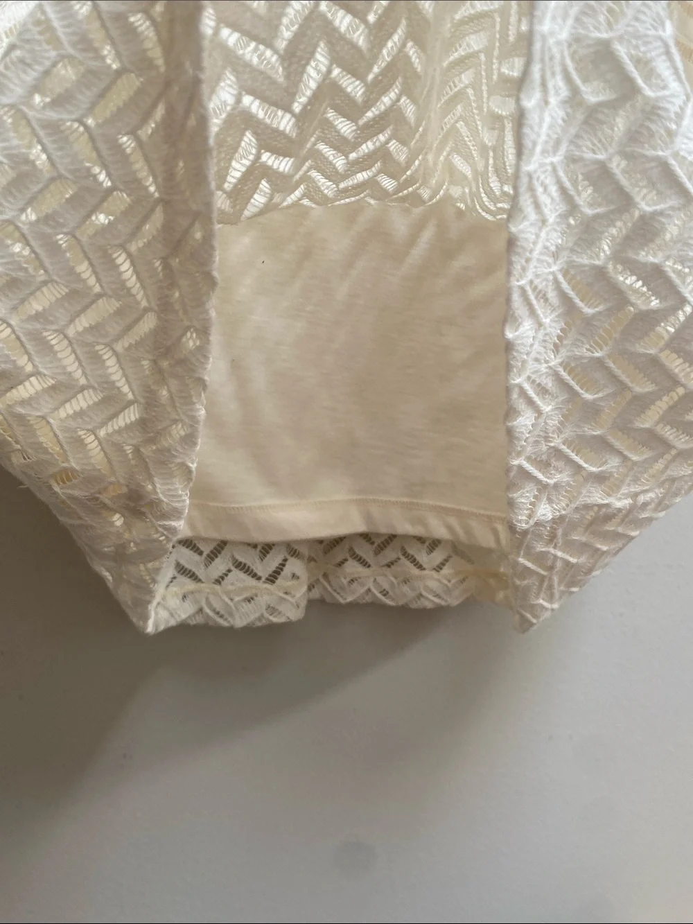 Banana Republic White Knit Cap Sleeve Chevron Dress, Size M